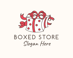 Ribbon Holiday Gift logo design