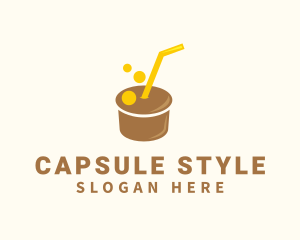 Coffee Drink Capsule  logo design