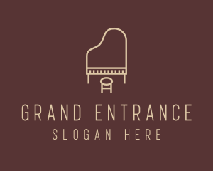 Minimalist Grand Piano logo design