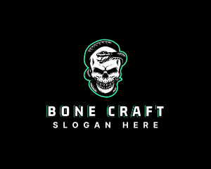 Undead Snake Skull logo design