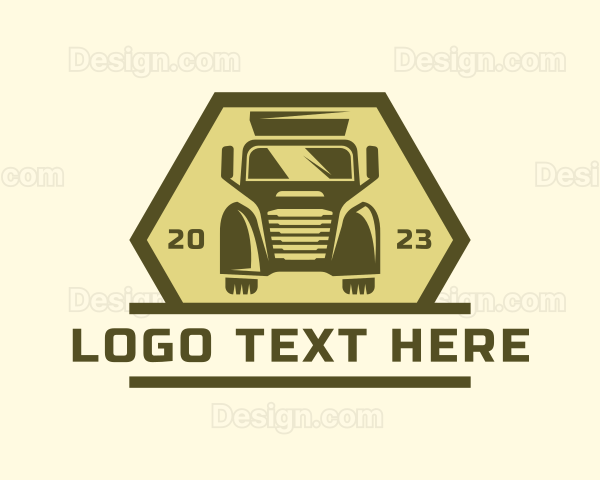 Trailer Truck Logistics Logo