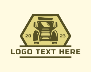 Trailer Truck Logistics Logo