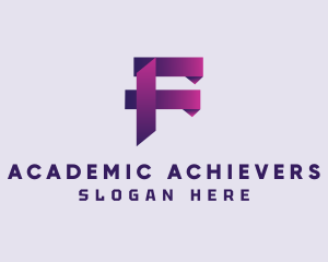 Gradient Origami Letter F logo