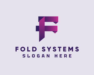 Gradient Origami Letter F logo