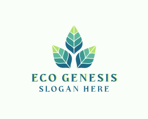 Eco Organic Leaf logo design