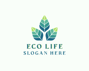 Eco Organic Leaf logo design