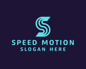 Neon Speed Letter S logo design