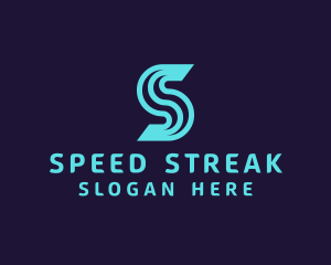Neon Speed Letter S logo design