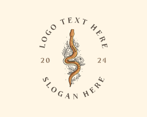 Snake Botanical Floral logo