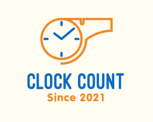 Training Whistle Clock logo design