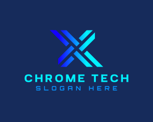 Gradient Tech Letter X logo design