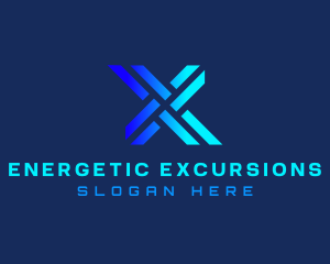 Gradient Tech Letter X logo design