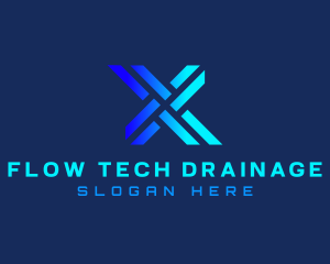 Gradient Tech Letter X logo design