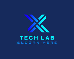 Gradient Tech Letter X logo design