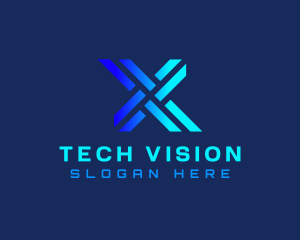 Gradient Tech Letter X logo design