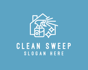 Water Sprayer House Cleaning  logo design