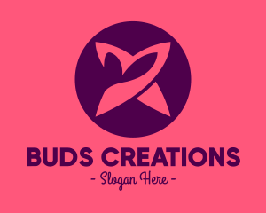 Purple Flower Bud Petal logo design