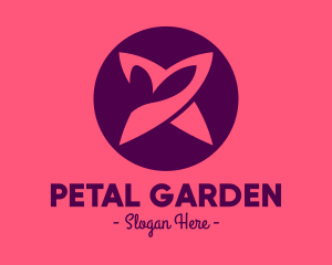 Purple Flower Bud Petal logo design