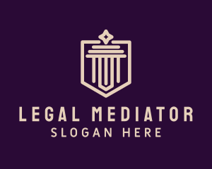 Diamond Legal Column Crest logo design