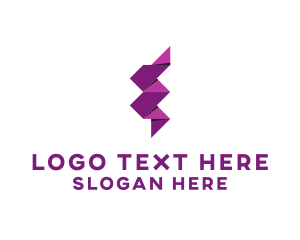 Origami Lightning Ribbon logo