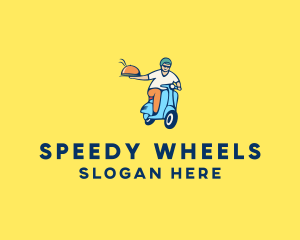 Scooter Food Delivery Man  logo