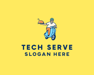 Scooter Food Delivery Man  logo