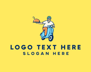 Scooter Food Delivery Man  logo design