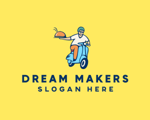 Scooter Food Delivery Man  logo design