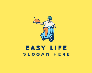 Scooter Food Delivery Man  logo design