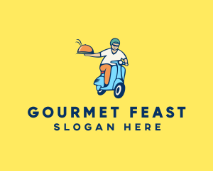 Scooter Food Delivery Man  logo design