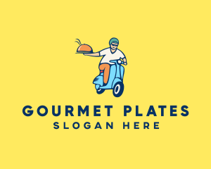 Scooter Food Delivery Man  logo design