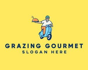 Scooter Food Delivery Man  logo design