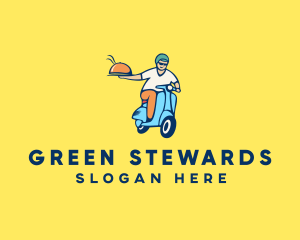 Scooter Food Delivery Man  logo design