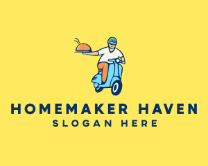 Scooter Food Delivery Man  logo design