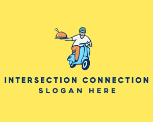 Scooter Food Delivery Man  logo design