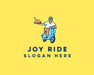 Scooter Food Delivery Man  logo design