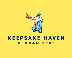 Scooter Food Delivery Man  logo design