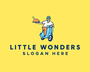 Scooter Food Delivery Man  logo design