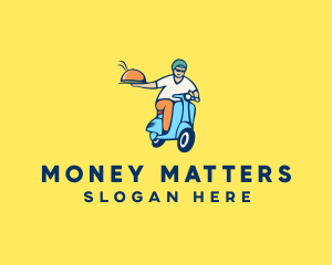 Scooter Food Delivery Man  logo design