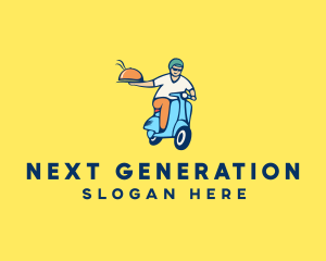 Scooter Food Delivery Man  logo design