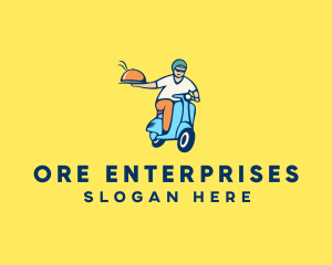 Scooter Food Delivery Man  logo design