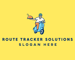 Scooter Food Delivery Man  logo design