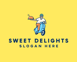 Scooter Food Delivery Man  logo design