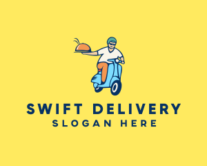 Scooter Food Delivery Man  logo design