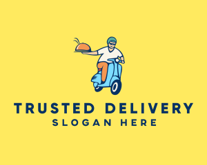 Scooter Food Delivery Man  logo design