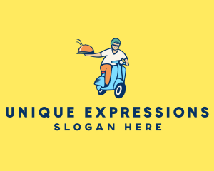 Scooter Food Delivery Man  logo design