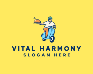 Scooter Food Delivery Man  logo design