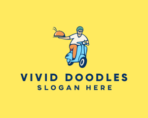 Scooter Food Delivery Man  logo design