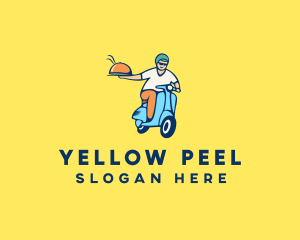 Scooter Food Delivery Man  logo design