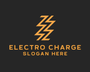 Zigzag Lightning Bolt logo design